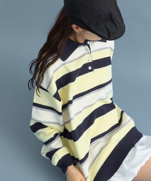 マルチボーダーラガーニット（ニット/セーター）｜mystic