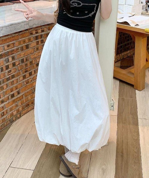 maison de LATIR(メゾンドラティール)の「軽やかな夏服。バルーンイージーケアスカート(スカート・レディース・グレー/ブラック/ホワイト・FREE)」の15枚目の写真