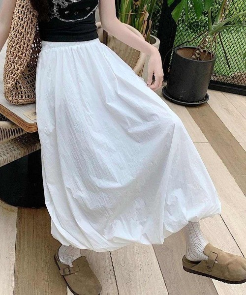 maison de LATIR(メゾンドラティール)の「軽やかな夏服。バルーンイージーケアスカート(スカート・レディース・グレー/ブラック/ホワイト・FREE)」の16枚目の写真