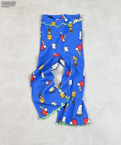 PEANUTS（ピーナッツ）の「【PEANUTS】スヌーピーワッフルフレアーパンツ（その他パンツ・キッズ・ブルー系その他/グレー系その他・80/90/95/100/110/120/130/140/150）」の4枚目の写真