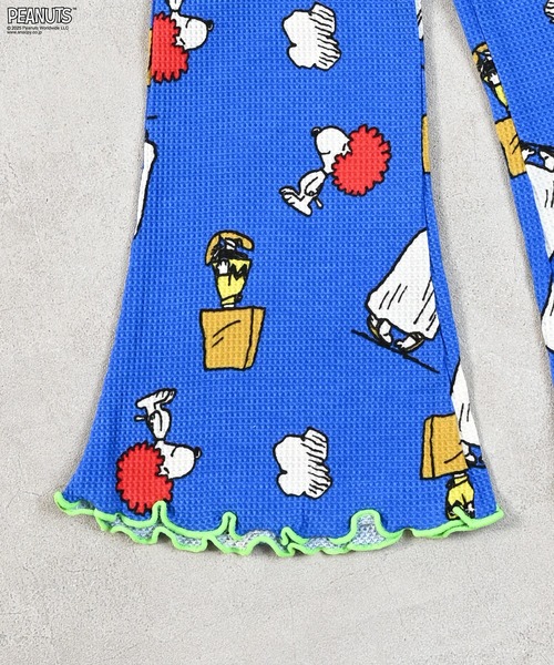 PEANUTS（ピーナッツ）の「【PEANUTS】スヌーピーワッフルフレアーパンツ（その他パンツ・キッズ・ブルー系その他/グレー系その他・80/90/95/100/110/120/130/140/150）」の9枚目の写真