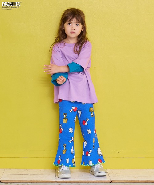 PEANUTS（ピーナッツ）の「【PEANUTS】スヌーピーワッフルフレアーパンツ（その他パンツ・キッズ・ブルー系その他/グレー系その他・80/90/95/100/110/120/130/140/150）」の6枚目の写真