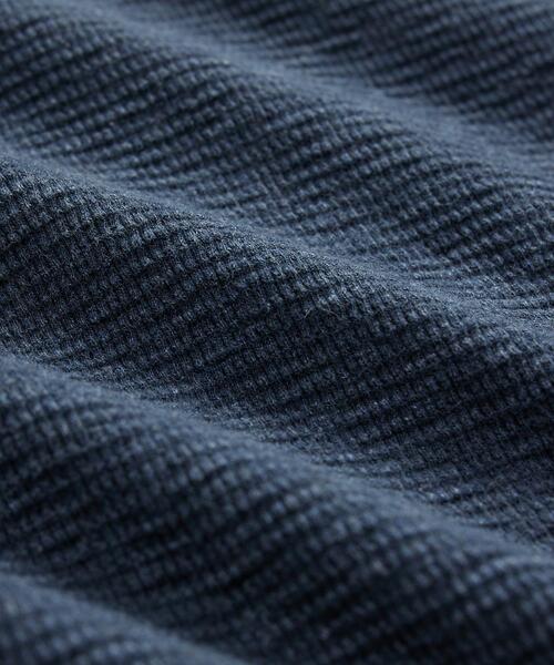 ガーメントダイド ワッフルニット ヘンリーネック シャツ（T