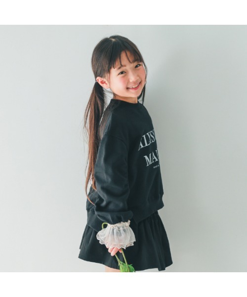 NHT（エヌエイチティー）の「エヌエイチティー ALYSSUM　ギャザートレーナー（スウェット・キッズ・アイボリー/チャコールグレー/ブラック・160cm/150cm/140cm/130cm/120cm/110cm）」の2枚目の写真