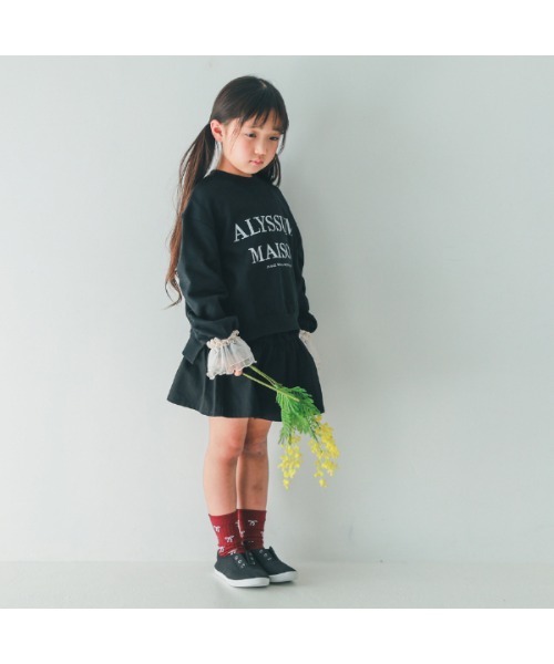 NHT（エヌエイチティー）の「エヌエイチティー ALYSSUM　ギャザートレーナー（スウェット・キッズ・アイボリー/チャコールグレー/ブラック・160cm/150cm/140cm/130cm/120cm/110cm）」の5枚目の写真