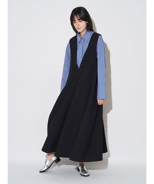 ディープVネックAラインワンピース（ワンピース）｜ELENDEEK（エレン