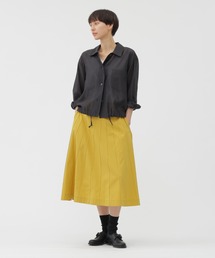 マーガレットハウエル　セットアップ　スカート　ベルト付き　ウール　ブラック MARGARET HOWELL - MARGARET HOWELLマーガレットハウエル FOX