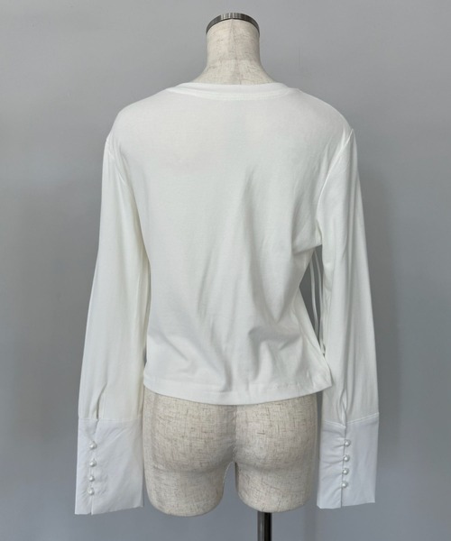 SANSeLF(サンセルフ)の「【SANSeLF】 ドローストリングデザインシャツ アシンメトリーヘム 長袖 ブラウス saw25a026(Tシャツ/カットソー・レディース・ホワイト/ブラック・FREE)」の19枚目の写真