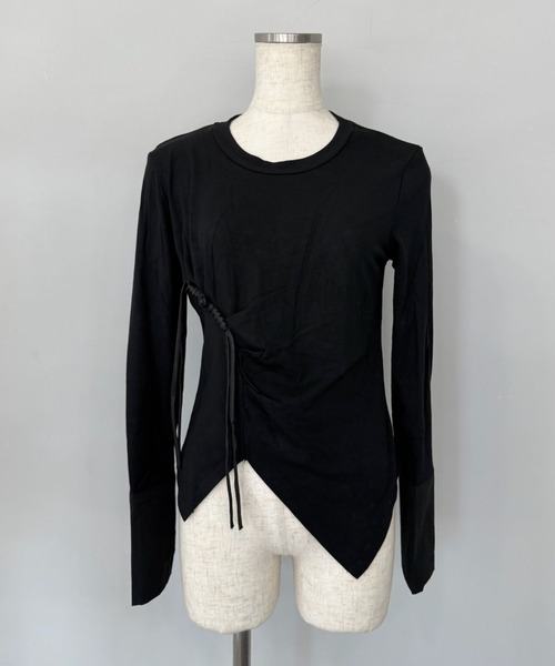 SANSeLF(サンセルフ)の「【SANSeLF】 ドローストリングデザインシャツ アシンメトリーヘム 長袖 ブラウス saw25a026(Tシャツ/カットソー・レディース・ホワイト/ブラック・FREE)」の20枚目の写真
