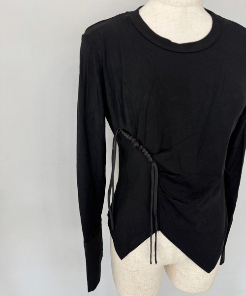 SANSeLF(サンセルフ)の「【SANSeLF】 ドローストリングデザインシャツ アシンメトリーヘム 長袖 ブラウス saw25a026(Tシャツ/カットソー・レディース・ホワイト/ブラック・FREE)」の21枚目の写真