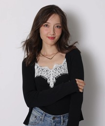 美品⭐︎アプワイザーリッシェ ドットニットチュニック トップス ニット ブラウス Apuweiser-riche（アプワイザーリッシェ）の「ドットニット