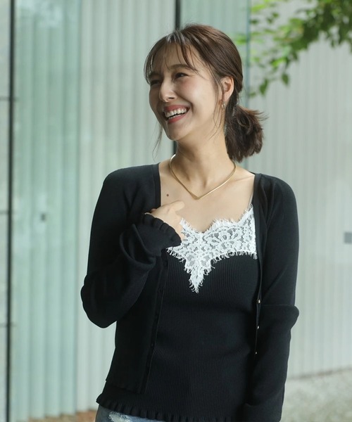 レーストリムニットアンサンブル（ニット/セーター）｜Apuweiser-riche