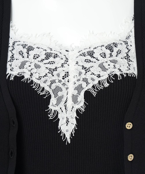 Apuweiser-riche(アプワイザーリッシェ)の「レーストリムニットアンサンブル(ニット/セーター・レディース・ブラック/ホワイト/ネイビー/ボルドー・2)」の10枚目の写真