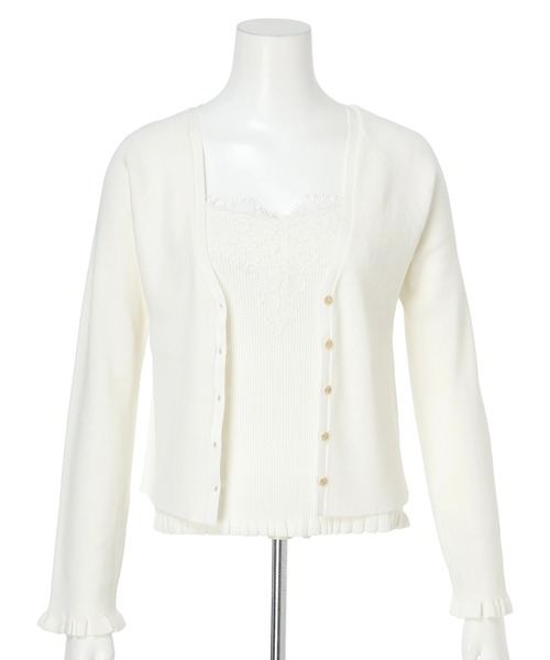 Apuweiser-riche(アプワイザーリッシェ)の「レーストリムニットアンサンブル(ニット/セーター・レディース・ブラック/ホワイト/ネイビー/ボルドー・2)」の15枚目の写真