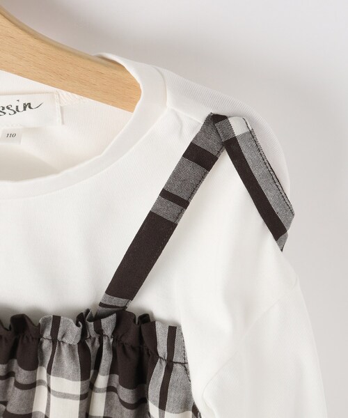 Dessin（デッサン）の「ガーゼチェックドッキングカットソー（Tシャツ/カットソー・キッズ・ブラック系1/ブラウン系その他2・13/14/12/11）」の4枚目の写真