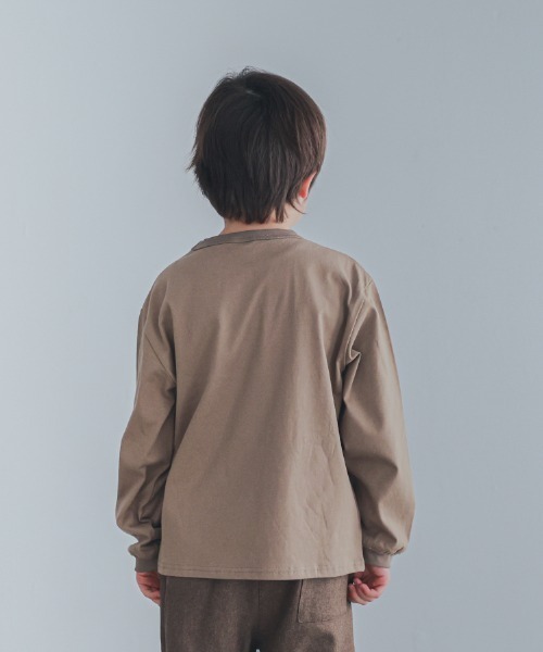 ZERO standerd（ゼロスタンダード）の「zero standard/ゼロスタンダード FABRIC　ロングＴシャツ（Tシャツ/カットソー・キッズ・サンドベージュ/ベージュ/チャコールグレー・110cm/120cm/130cm/140cm/150cm/160cm/100cm）」の7枚目の写真