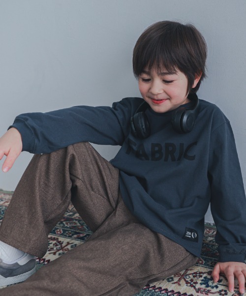 ZERO standerd（ゼロスタンダード）の「zero standard/ゼロスタンダード FABRIC　ロングＴシャツ（Tシャツ/カットソー・キッズ・サンドベージュ/ベージュ/チャコールグレー・110cm/120cm/130cm/140cm/150cm/160cm/100cm）」の10枚目の写真