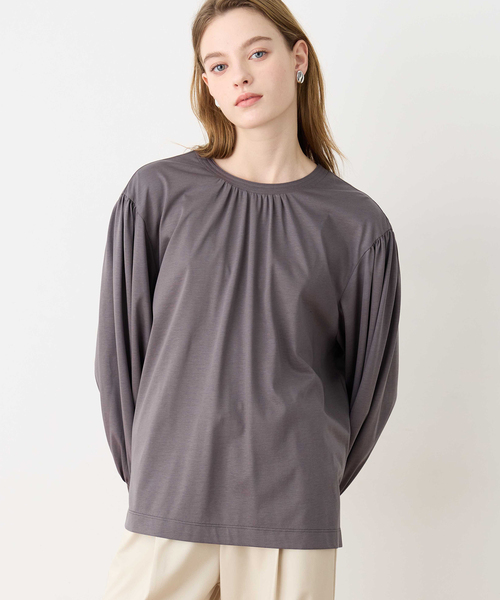LE SOUK HOLIDAY(ルスークホリデー)の「ボリュームスリーブプルオーバー(Tシャツ/カットソー・レディース・ブラック/ブラウン/チャコールグレー・M/L)」の4枚目の写真