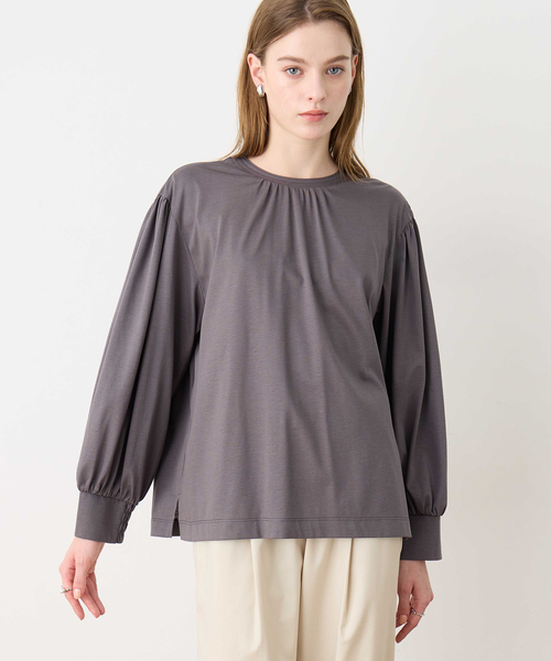 LE SOUK HOLIDAY(ルスークホリデー)の「ボリュームスリーブプルオーバー(Tシャツ/カットソー・レディース・ブラック/ブラウン/チャコールグレー・M/L)」の7枚目の写真