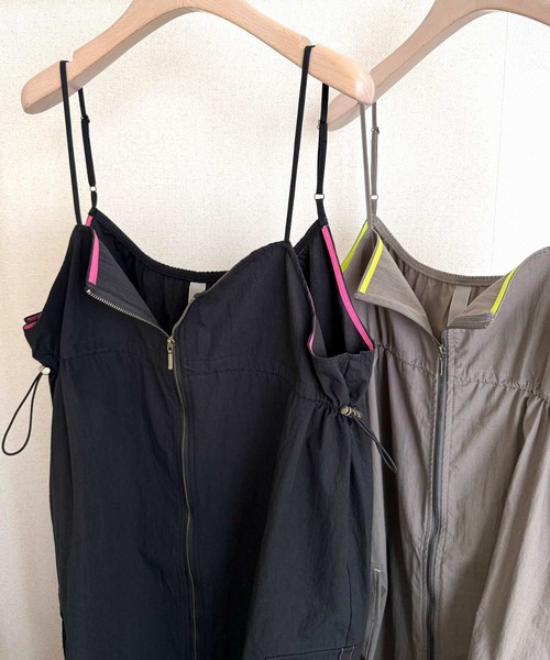 Q（キュー）の「ドロストワークジャンスカ（ジャンパースカート・レディース・グレー/ブラック・MEDIUM）」の3枚目の写真