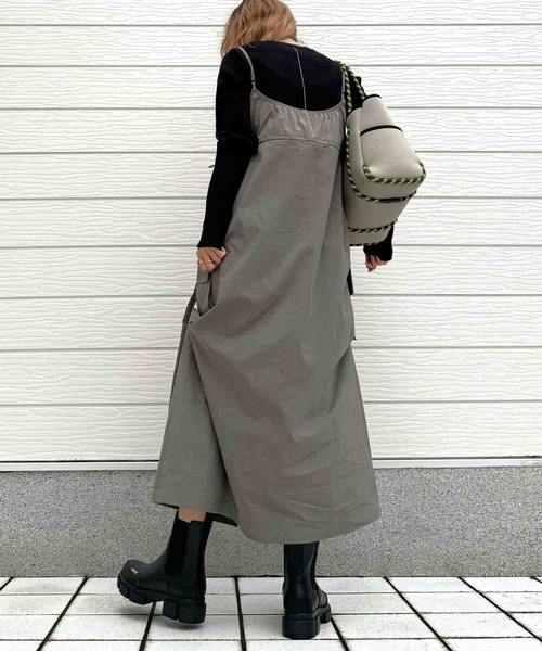 Q（キュー）の「ドロストワークジャンスカ（ジャンパースカート・レディース・グレー/ブラック・MEDIUM）」の16枚目の写真