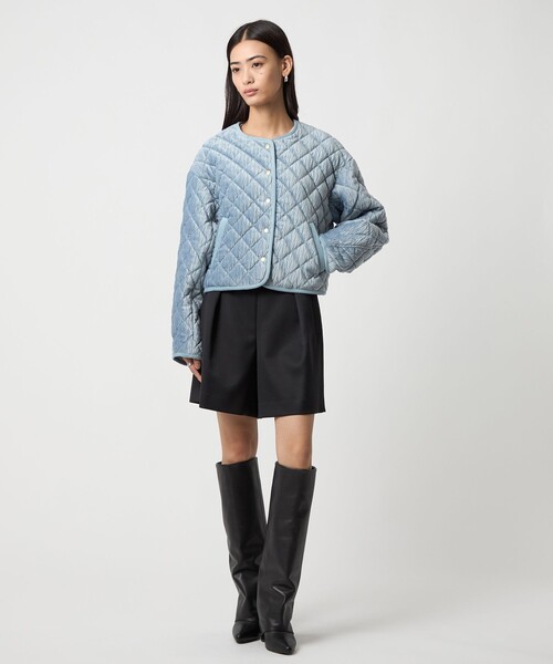 EMMEL REFINES（エメルリファインズ）の「＜EMMEL REFINES＞EM ベロア キルト ブルゾン（ブルゾン・レディース・ライトブルー/オフホワイト・FREE）」の9枚目の写真