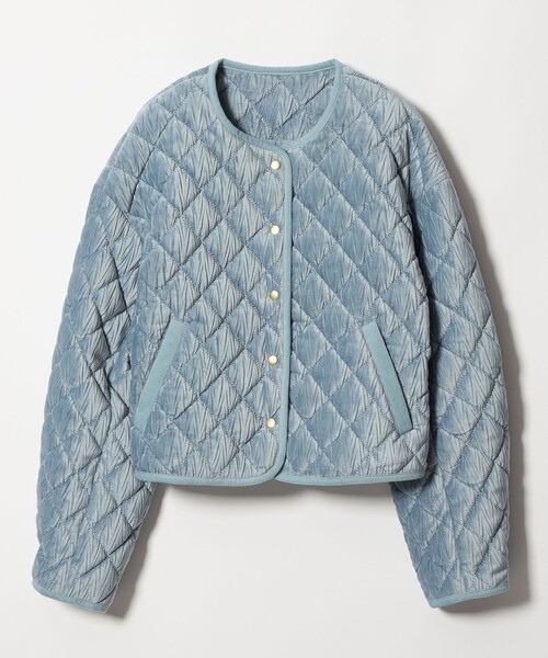 EMMEL REFINES（エメルリファインズ）の「＜EMMEL REFINES＞EM ベロア キルト ブルゾン（ブルゾン・レディース・ライトブルー/オフホワイト・FREE）」の11枚目の写真