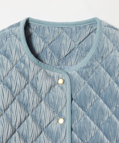 EMMEL REFINES（エメルリファインズ）の「＜EMMEL REFINES＞EM ベロア キルト ブルゾン（ブルゾン・レディース・ライトブルー/オフホワイト・FREE）」の13枚目の写真