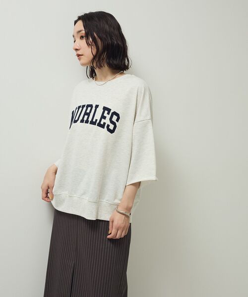 Green Parks(グリーンパークス)の「5分袖刺繍ロゴトレTEE(Tシャツ/カットソー・レディース・ホワイト系その他/オレンジ/アイボリー/ネイビー・FREE)」の8枚目の写真