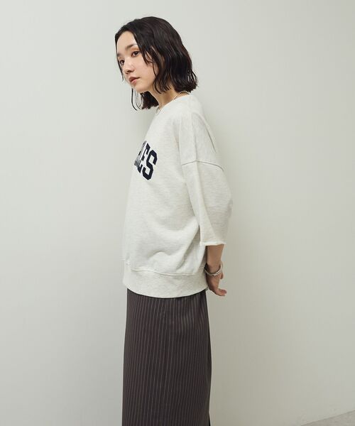 Green Parks(グリーンパークス)の「5分袖刺繍ロゴトレTEE(Tシャツ/カットソー・レディース・ホワイト系その他/オレンジ/アイボリー/ネイビー・FREE)」の9枚目の写真