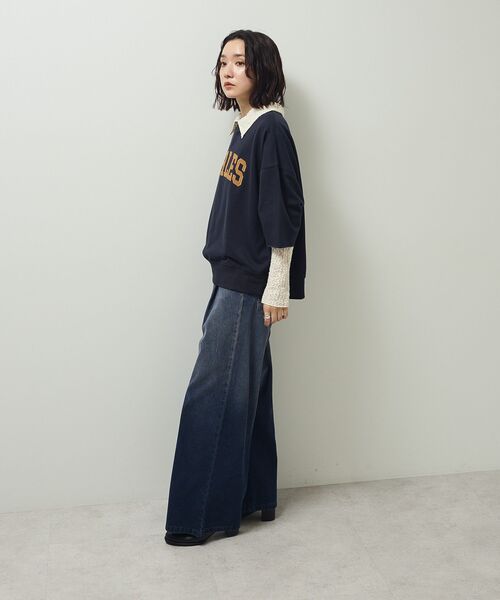 Green Parks(グリーンパークス)の「5分袖刺繍ロゴトレTEE(Tシャツ/カットソー・レディース・ホワイト系その他/オレンジ/アイボリー/ネイビー・FREE)」の13枚目の写真