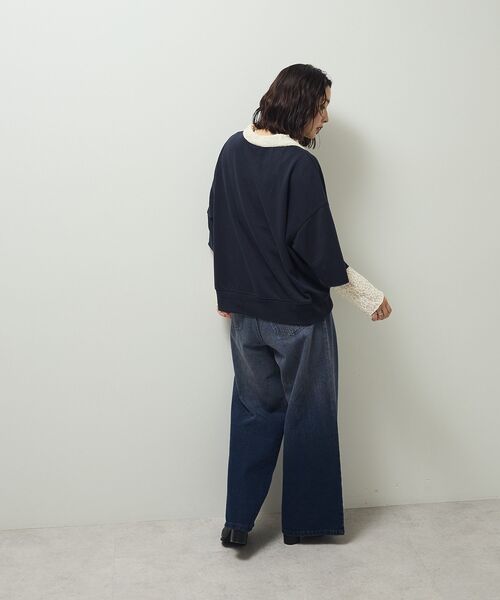 Green Parks(グリーンパークス)の「5分袖刺繍ロゴトレTEE(Tシャツ/カットソー・レディース・ホワイト系その他/オレンジ/アイボリー/ネイビー・FREE)」の14枚目の写真