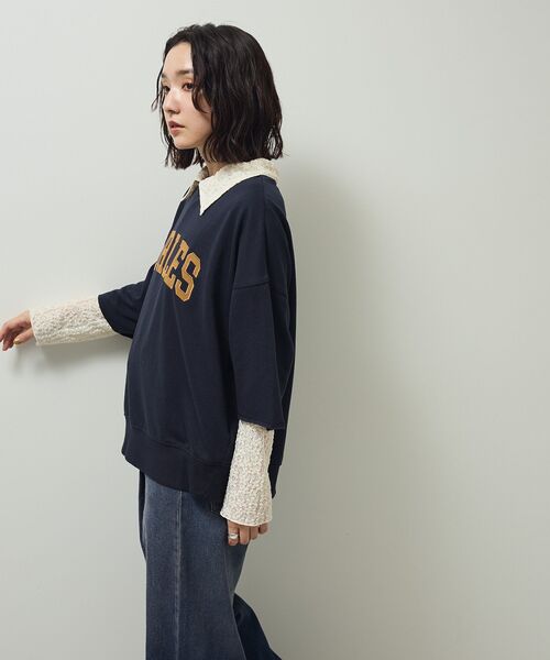 Green Parks(グリーンパークス)の「5分袖刺繍ロゴトレTEE(Tシャツ/カットソー・レディース・ホワイト系その他/オレンジ/アイボリー/ネイビー・FREE)」の16枚目の写真