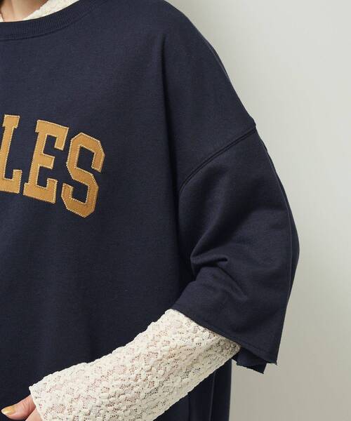 Green Parks(グリーンパークス)の「5分袖刺繍ロゴトレTEE(Tシャツ/カットソー・レディース・ホワイト系その他/オレンジ/アイボリー/ネイビー・FREE)」の20枚目の写真