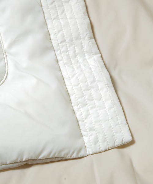 NANO universe(ナノユニバース)の「撥水加工ライトダウン リバーシブルノーカラージャケット(ダウンジャケット/コート・レディース・ブラック/オリーブ/アイボリー・S/M)」の13枚目の写真