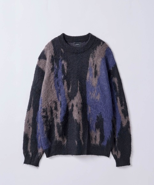 SLICK（スリック）の「【SLICK/スリック】Shaggy Mohair Abstract Jacquard Knit Pullover Knit/シャギーモヘアアブストラクトジャガードプルオーバー（ニット/セーター・メンズ・ブラウン/ネイビー/ブラック・1/2/3）」の8枚目の写真