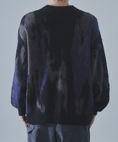 SLICK（スリック）の「【SLICK/スリック】Shaggy Mohair Abstract Jacquard Knit Pullover Knit/シャギーモヘアアブストラクトジャガードプルオーバー（ニット/セーター・メンズ・ブラウン/ネイビー/ブラック・1/2/3）」の11枚目の写真