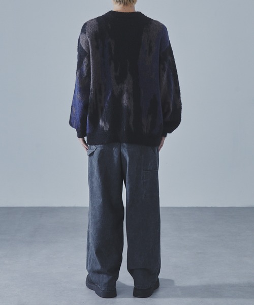 SLICK（スリック）の「【SLICK/スリック】Shaggy Mohair Abstract Jacquard Knit Pullover Knit/シャギーモヘアアブストラクトジャガードプルオーバー（ニット/セーター・メンズ・ブラウン/ネイビー/ブラック・1/2/3）」の13枚目の写真