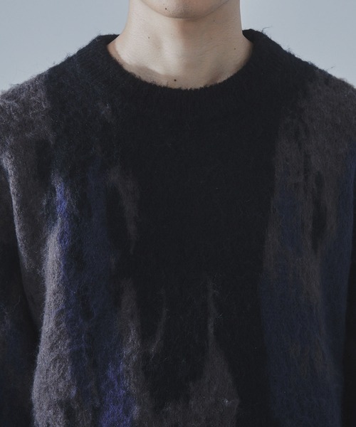 SLICK（スリック）の「【SLICK/スリック】Shaggy Mohair Abstract Jacquard Knit Pullover Knit/シャギーモヘアアブストラクトジャガードプルオーバー（ニット/セーター・メンズ・ブラウン/ネイビー/ブラック・1/2/3）」の14枚目の写真