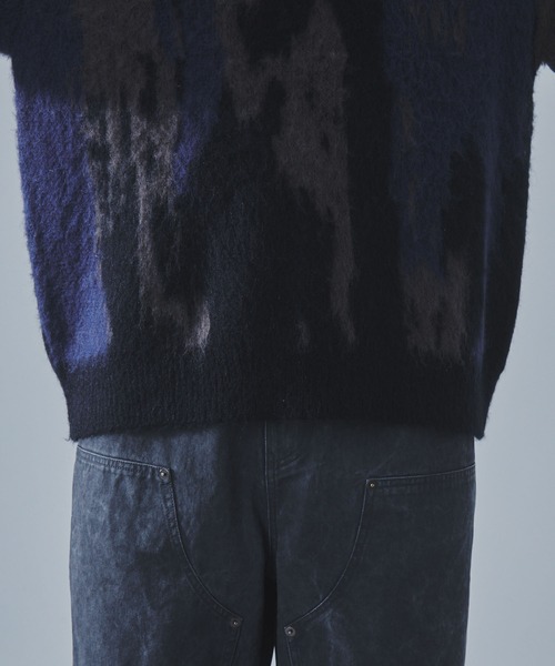 SLICK（スリック）の「【SLICK/スリック】Shaggy Mohair Abstract Jacquard Knit Pullover Knit/シャギーモヘアアブストラクトジャガードプルオーバー（ニット/セーター・メンズ・ブラウン/ネイビー/ブラック・1/2/3）」の16枚目の写真