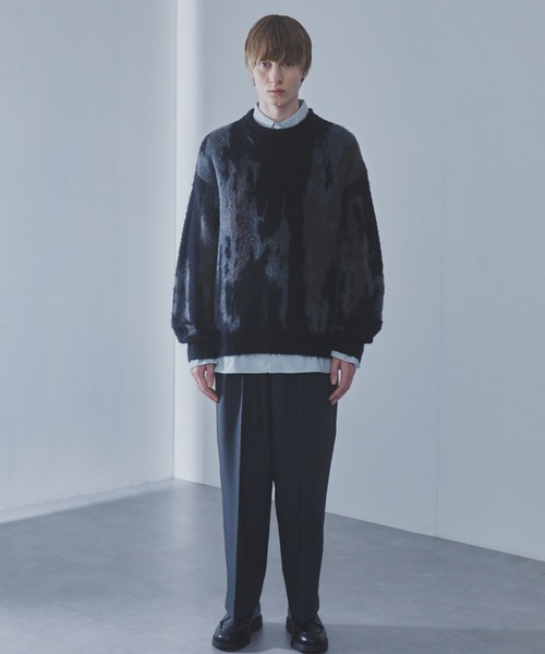 SLICK（スリック）の「【SLICK/スリック】Shaggy Mohair Abstract Jacquard Knit Pullover Knit/シャギーモヘアアブストラクトジャガードプルオーバー（ニット/セーター・メンズ・ブラウン/ネイビー/ブラック・1/2/3）」の18枚目の写真