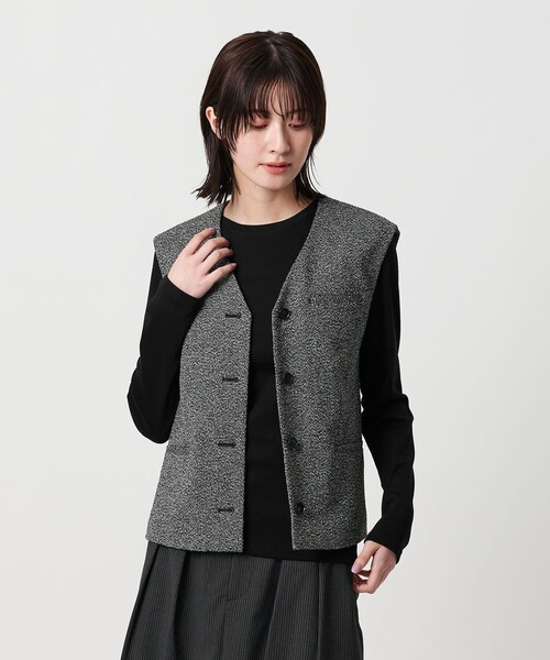 BEAUTY&YOUTH UNITED ARROWS（ビューティーアンドユースユナイテッドアローズ）の「オーガニックコットンフライス ロングスリーブTシャツ（Tシャツ/カットソー・レディース・オフホワイト/ブラック・FREE）」の4枚目の写真