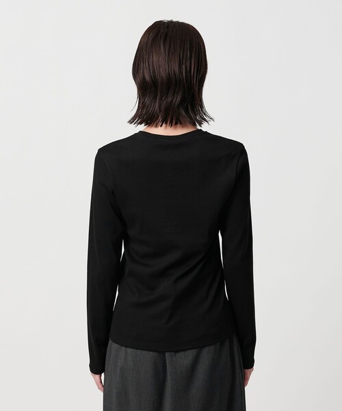 BEAUTY&YOUTH UNITED ARROWS（ビューティーアンドユースユナイテッドアローズ）の「オーガニックコットンフライス ロングスリーブTシャツ（Tシャツ/カットソー・レディース・オフホワイト/ブラック・FREE）」の9枚目の写真