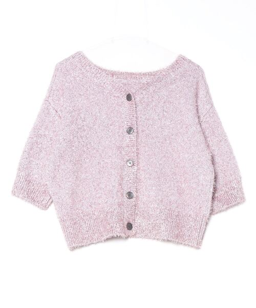 NOLLEY’S Sophi（ノーリーズソフィ）の「キラキラフェザー2WAY5分袖プルオーバーニット（カーディガン/ボレロ・レディース・ゴールド/グレー/キャメル/ピンク・38）」の3枚目の写真