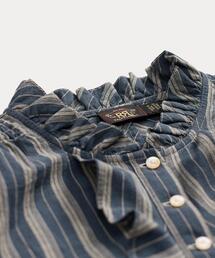 RRL（ダブル アール エル）の「フリルトリム ストライプド コットン