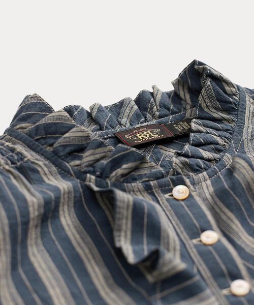 RRL（ダブル アール エル）の「フリルトリム ストライプド コットン