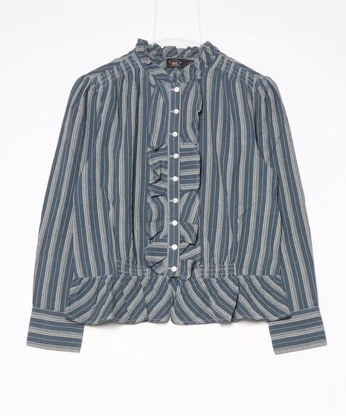 RRL（ダブル アール エル）の「フリルトリム ストライプド コットン