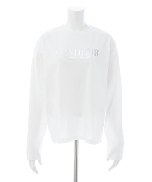 INGNI(イング)の「箔プリントロゴロングTシャツ(Tシャツ/カットソー・レディース・ホワイト×ゴールド/ホワイト×シルバー/ライトグレー系8・M)」の19枚目の写真