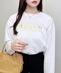 箔プリントロゴロングTシャツ