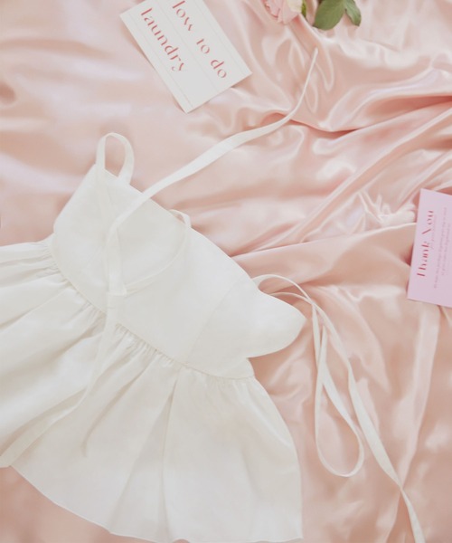 Ravijour（ラヴィジュール）の「【MINAMOコラボ】 Cotty tops with cups（キャミソール・レディース・ホワイト/ブラック/ブルー・ONESIZE）」の9枚目の写真